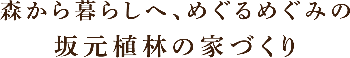 森から暮らしへ、めぐるめぐみの坂元植林の家づくり
